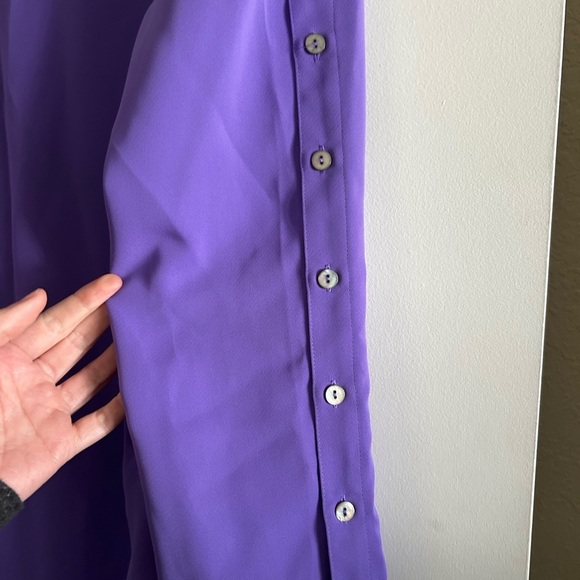 Purple Button-Up Women's Top - Picture 4 of 4